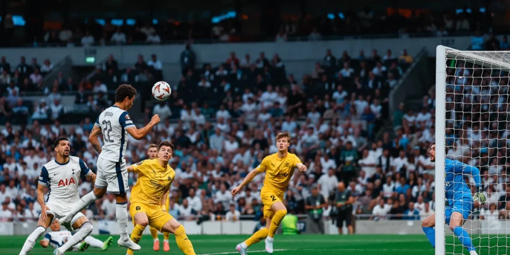 Brennan Johnson who was one of the best-rated players in Tottenham vs Bodo/Glimt Player Ratings opening the scoring