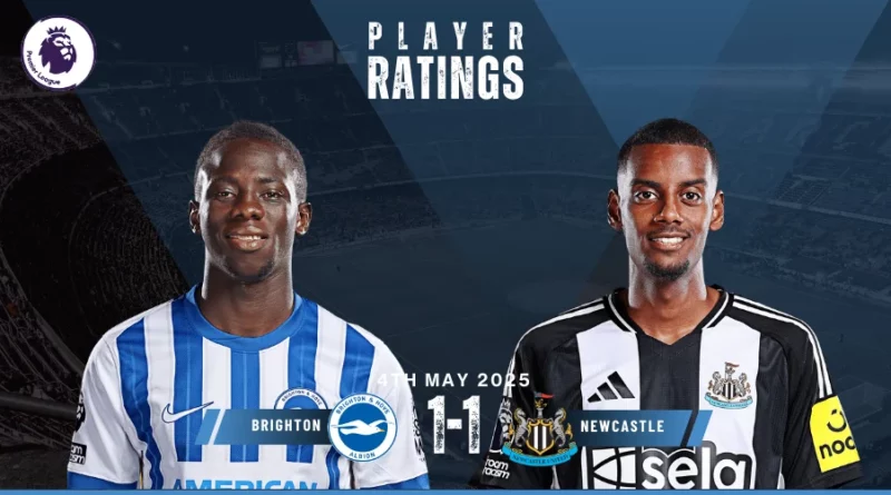 Brighton Hove Albion vs Newcastle United Player Ratings