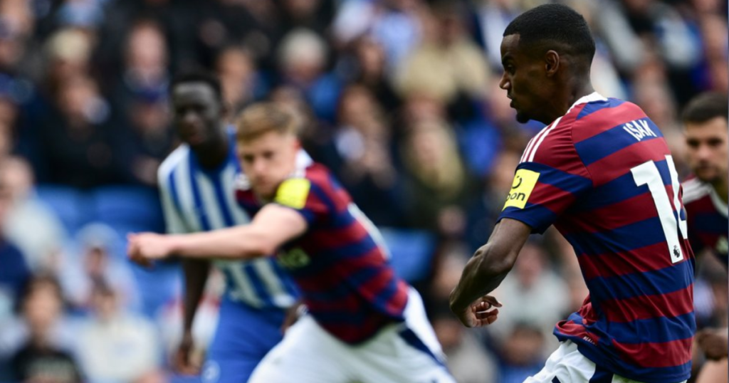 Alexander Isak scores against Brighton (Image credit: Newcastle United |X)