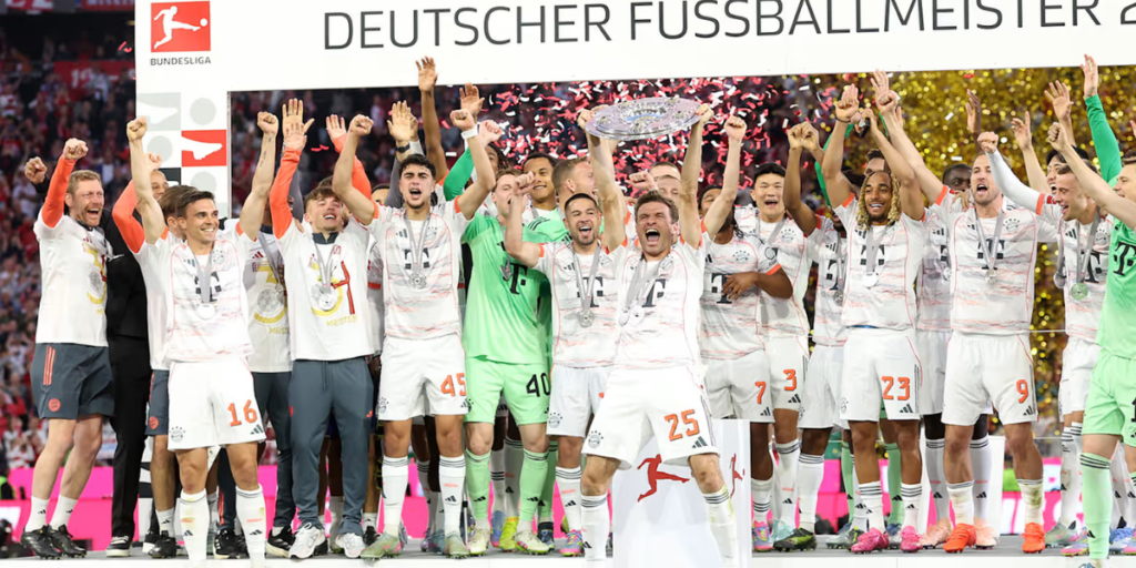 Bayern Munich with the Bundesliga title