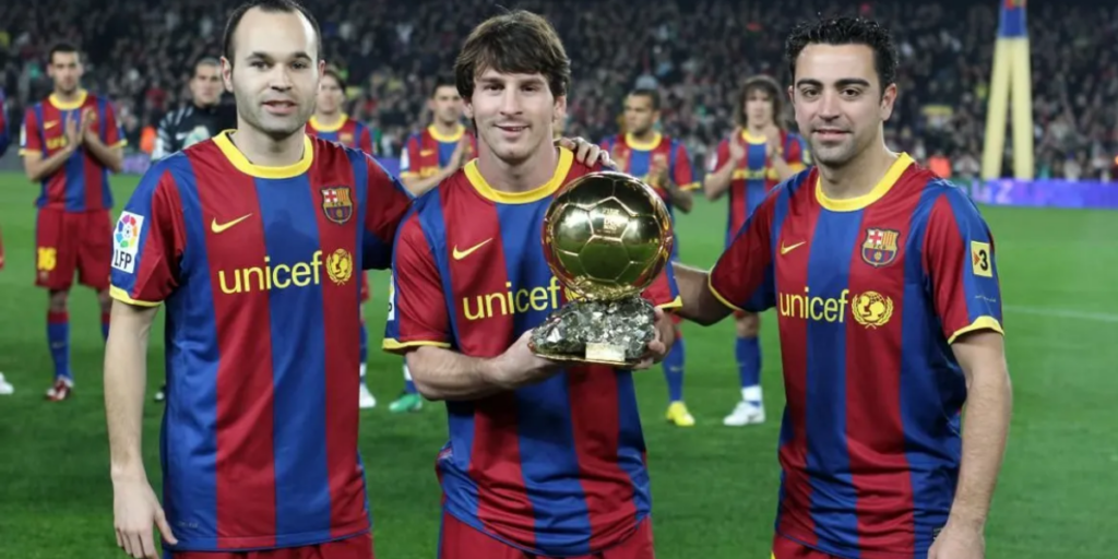 Iniesta, Messi, Xavi with a Ballon d'Or podium finish to confirm Barcelona as the best football academy in the world
