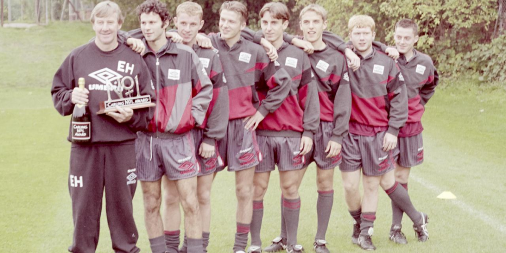 Manchester United's Class of '92 with Sir Alex Ferguson