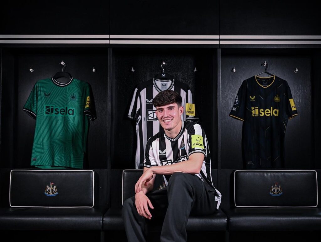 Tino Livramento (image via Newcastle United website)