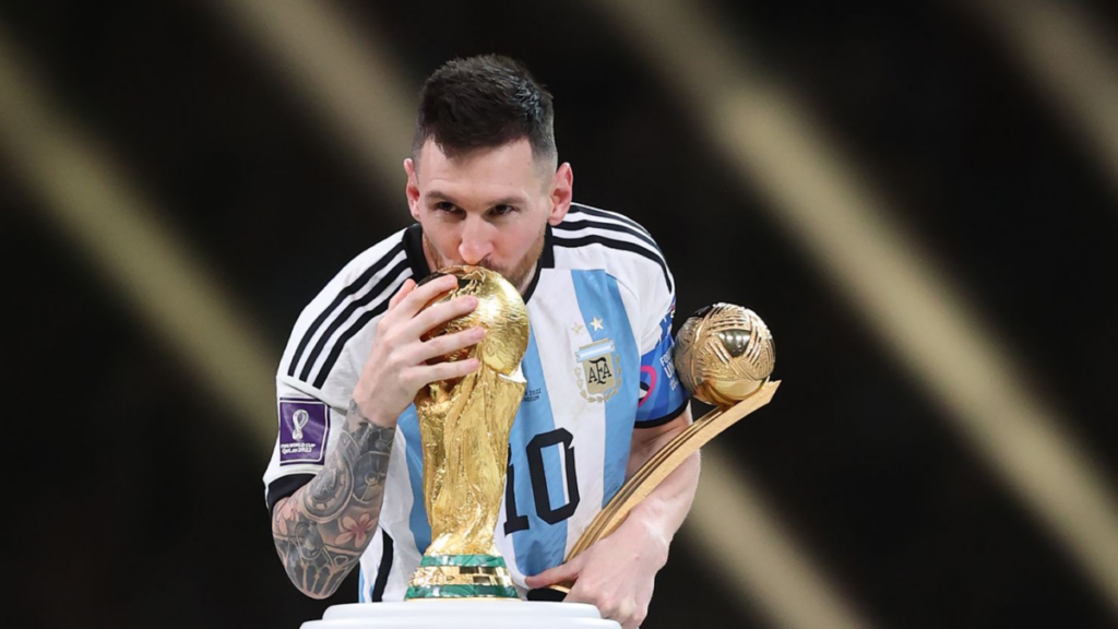Lionel Messi with World Cup 2022 (image credits: FIFA website)